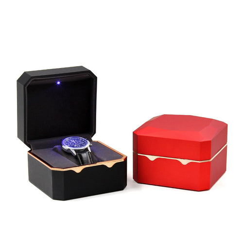 Anise Gold Edge Watch Box With Lights Watch Storage Box Watch Box Brand Watch Box Watch Gift Box - ejalah